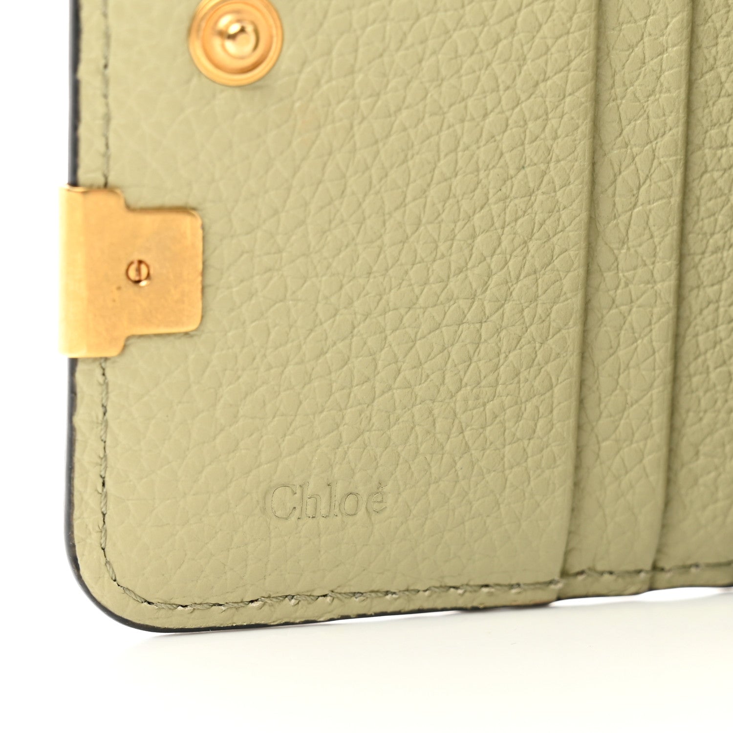 Chloe Grained Calfskin Marcie Compact Wallet Faded Green 6 of 7