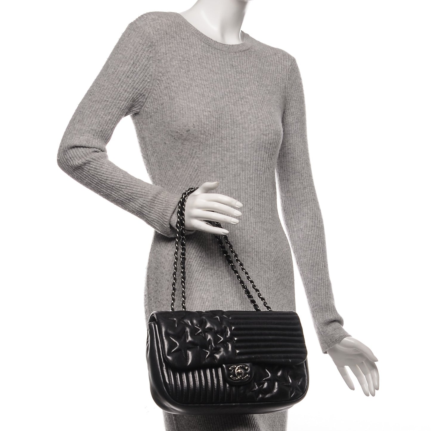 Lambskin Quilted Jumbo Paris Dallas Single Flap Black