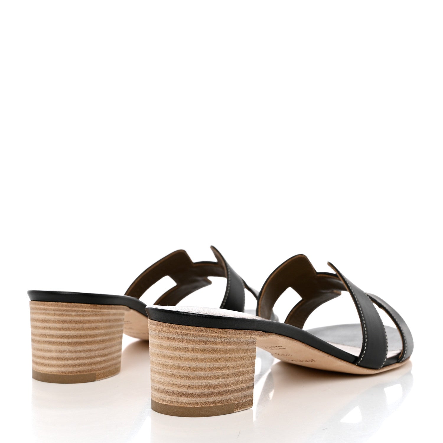 Hermes Calfskin Oasis Sandals 39.5 Black 4 of 9