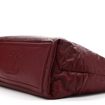 Chanel Lambskin Quilted Extra Large Coco Cocoon Reversible Tote Burgundy 10 of 10