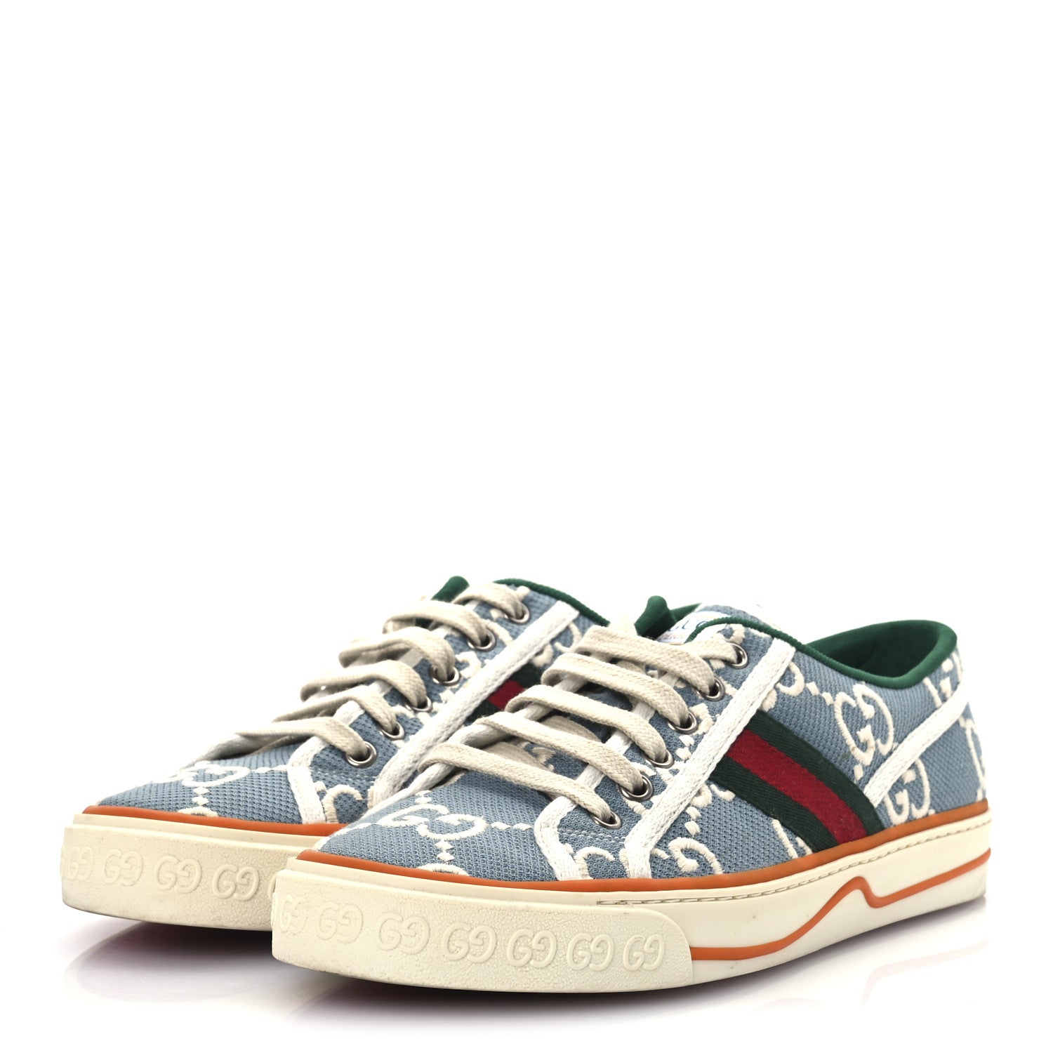 Gucci Cotton GG Monogram Web Womens 1977 Tennis Sneakers 39 Philod Ivory Mystic White 4 of 13