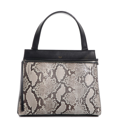 Celine Python Medium Edge Shoulder Bag Natural Black 1 of 9