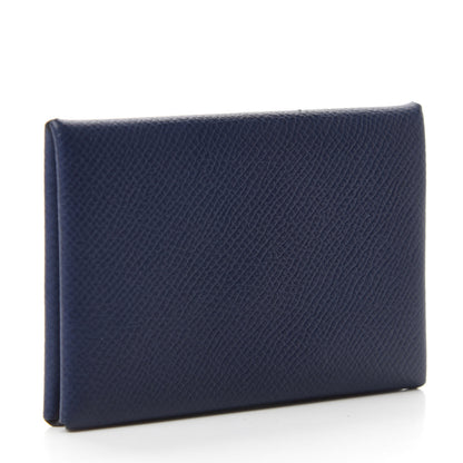 Hermes Epsom Calvi Card Case Bleu Saphir 3 of 7