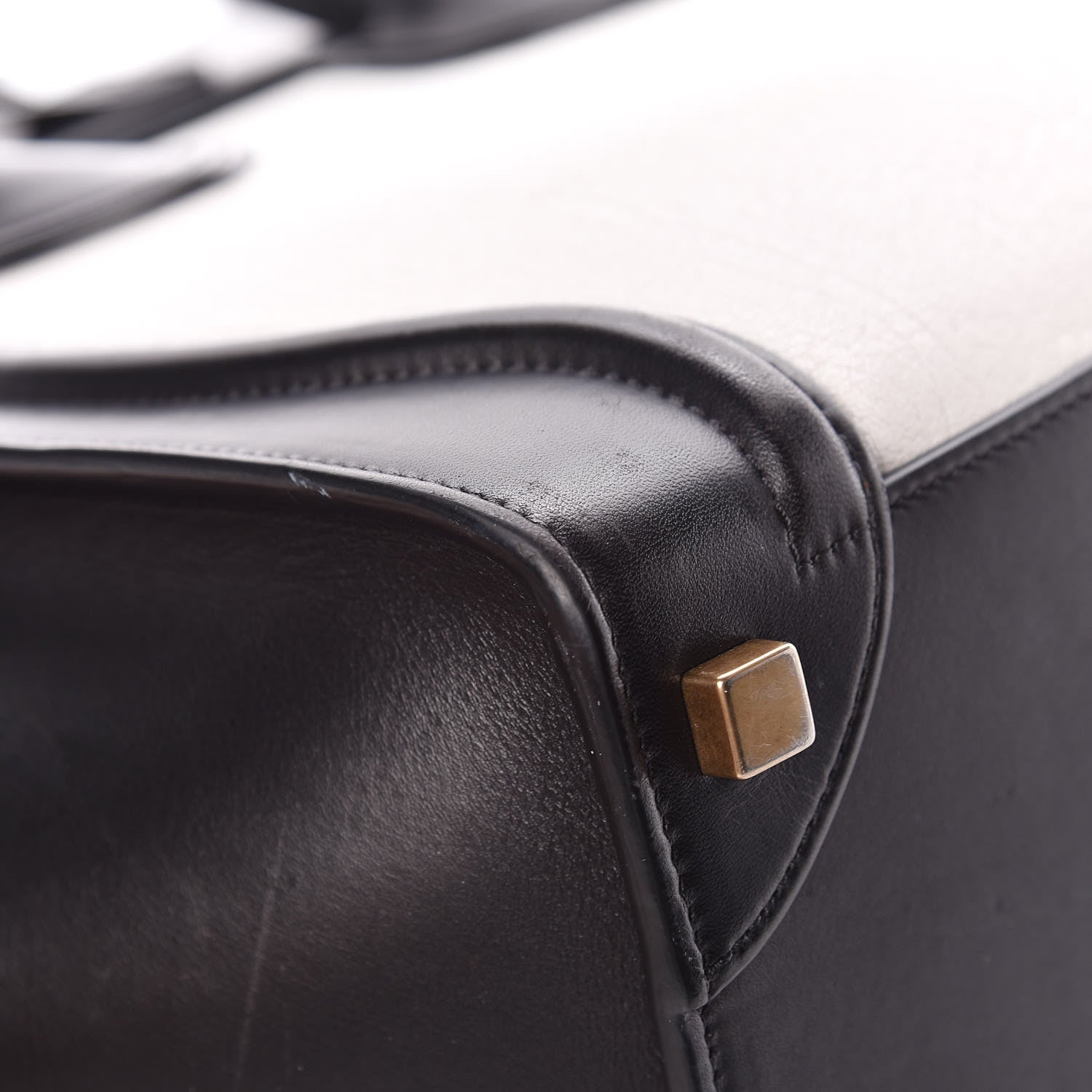 Celine Shrunken Lambskin Micro Bi-Color Luggage Black White 12 of 13