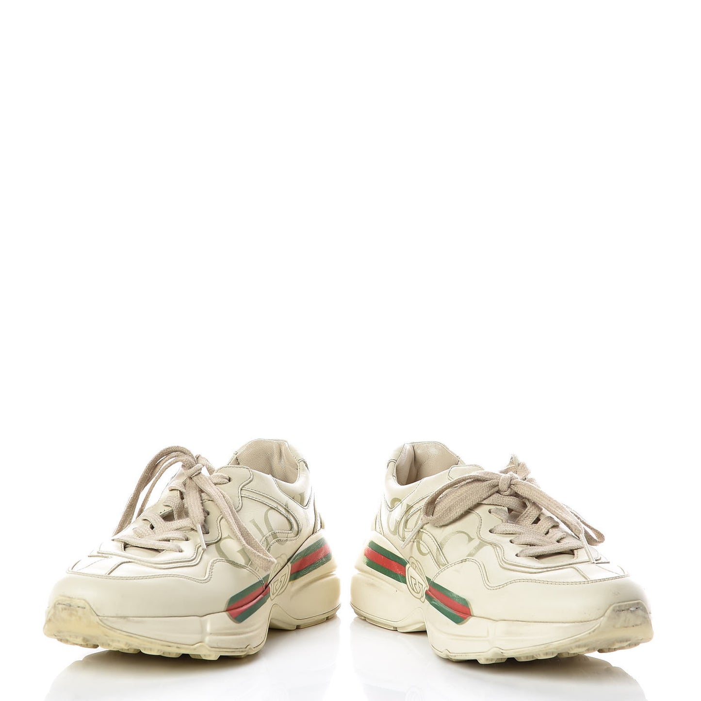 Calfskin Logo Womens Rhyton Sneakers 35.5 Ivory