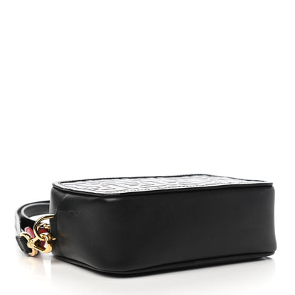 Fendi Vitello Century Bi-Color FF 1974 Embossed Mini Camera Case Maya Black 4 of 11