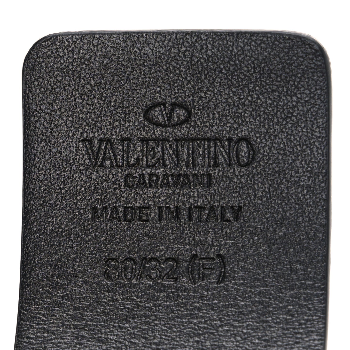 Glossy Calfskin Monochrome 40mm VLogo Belt 80 32 Black