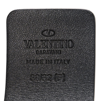 Valentino Garavani Glossy Calfskin Monochrome 40mm VLogo Belt 80 32 Black 5 of 5