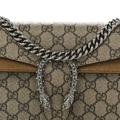 Gucci GG Supreme Monogram Suede Crystal Small Dionysus Shoulder Bag Beige Ebony Taupe 8 of 12
