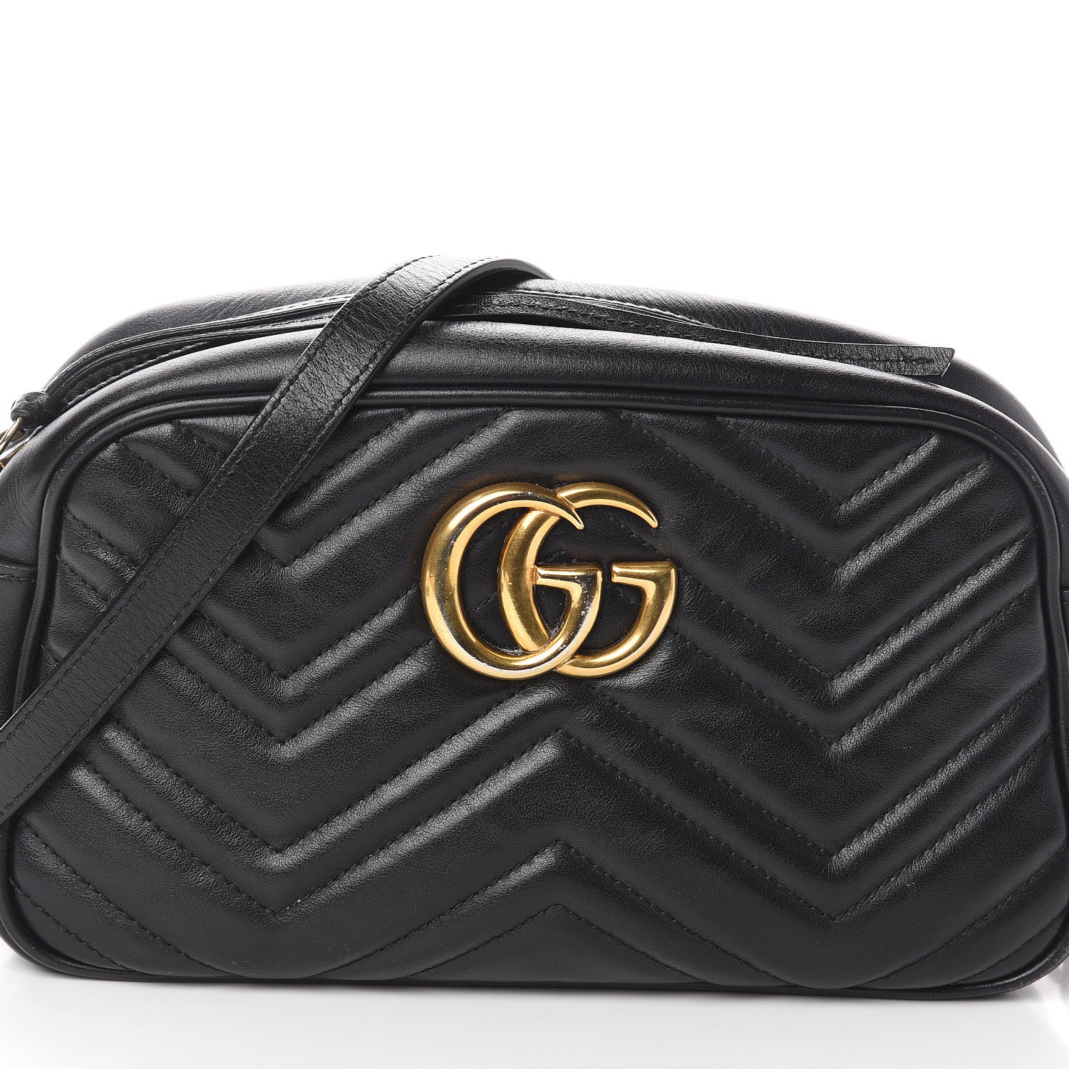 Gucci Calfskin Matelasse Small GG Marmont Chain Shoulder Bag Black 6 of 6