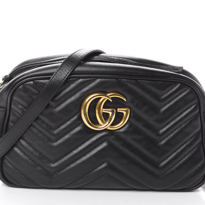 Gucci Calfskin Matelasse Small GG Marmont Chain Shoulder Bag Black 6 of 6