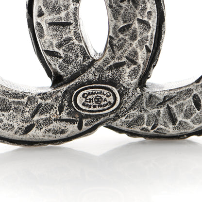 Chanel Crystal Textured CC Brooch Silver 4 of 5