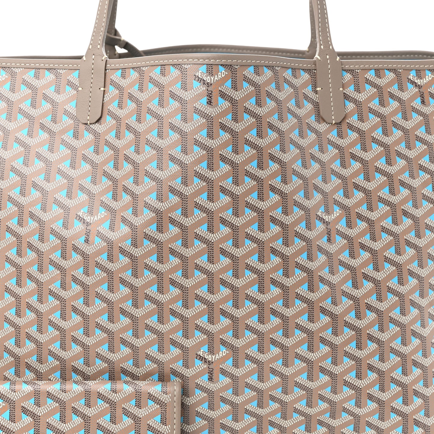 Goyardine Saint Louis Claire Voie GM Grege Turquoise