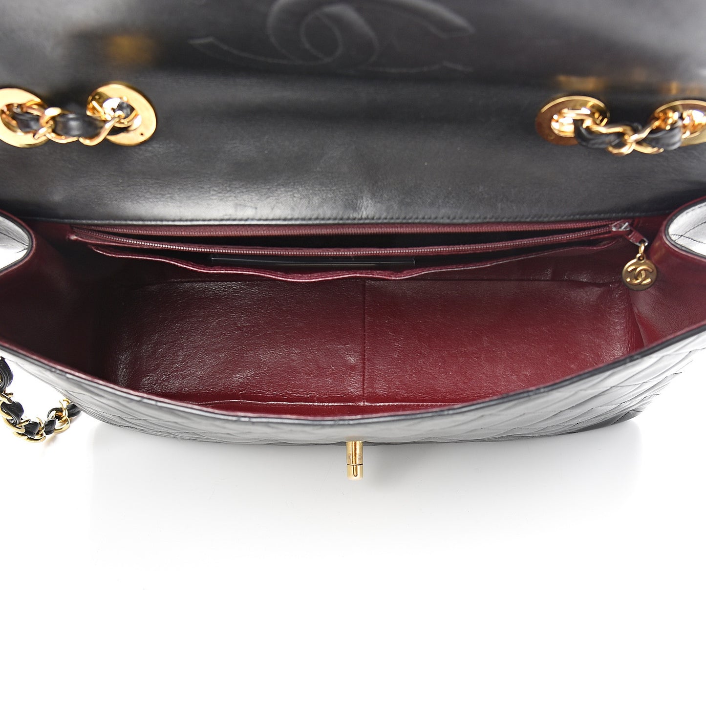 Lambskin Quilted XL Jumbo Single Flap Black