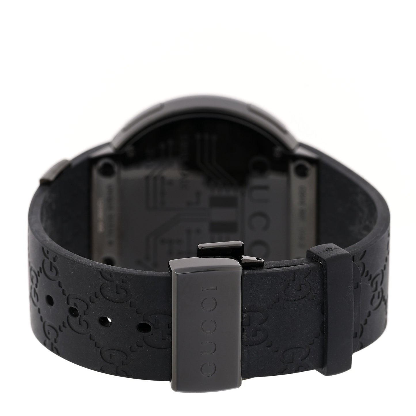 Stainless Steel Rubber 45mm Digital I-Gucci Web Watch Black