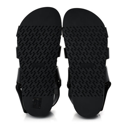 Hermes Calfskin Womens Takara Sandals 38.5 Black 5 of 11