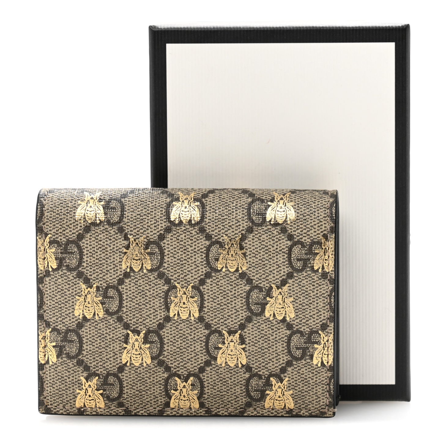 GG Supreme Monogram Bee Print Card Case