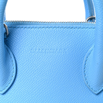 Balenciaga Signature Grained Calfskin Logo XXS Ville Top Handle Bag Baby Blue Black 18 of 20