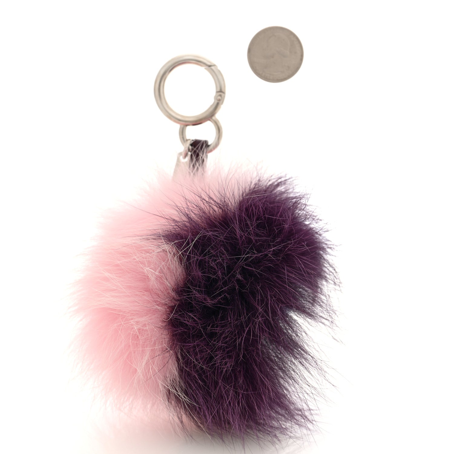 Fendi Fox Mink Rabbit Fur Vitello Flamingo Mini Monster Bag Bug Charm Pink Purple Multicolor 2 of 4