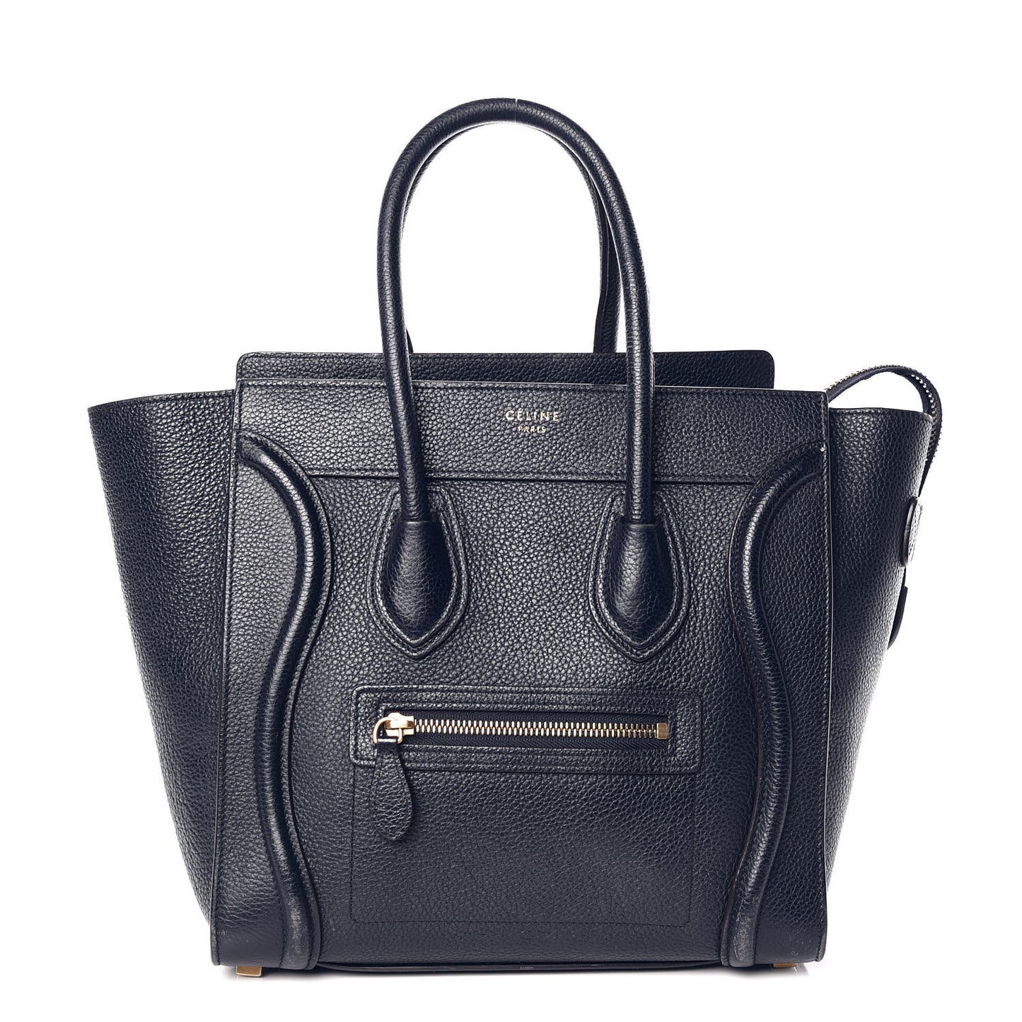 Drummed Calfskin Micro Luggage Midnight