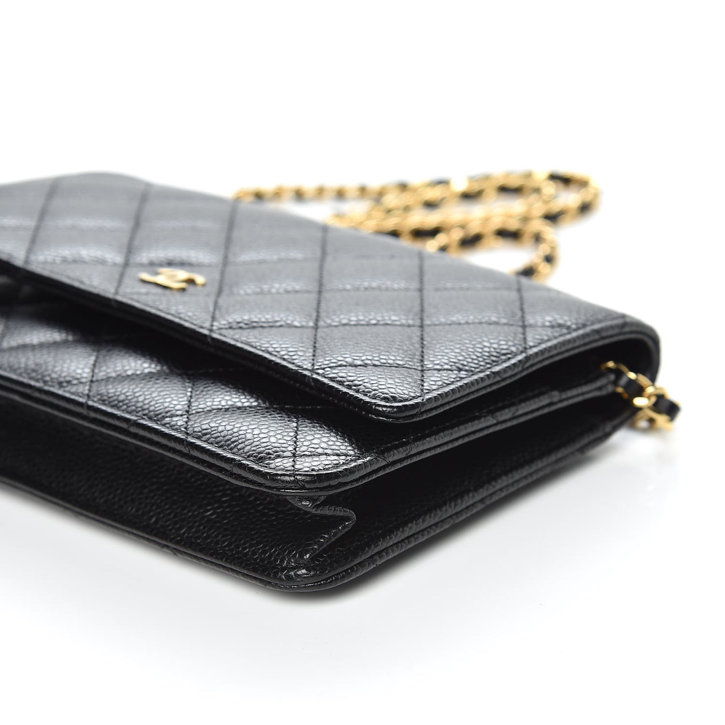 Caviar Quilted Wallet On Chain WOC Black
