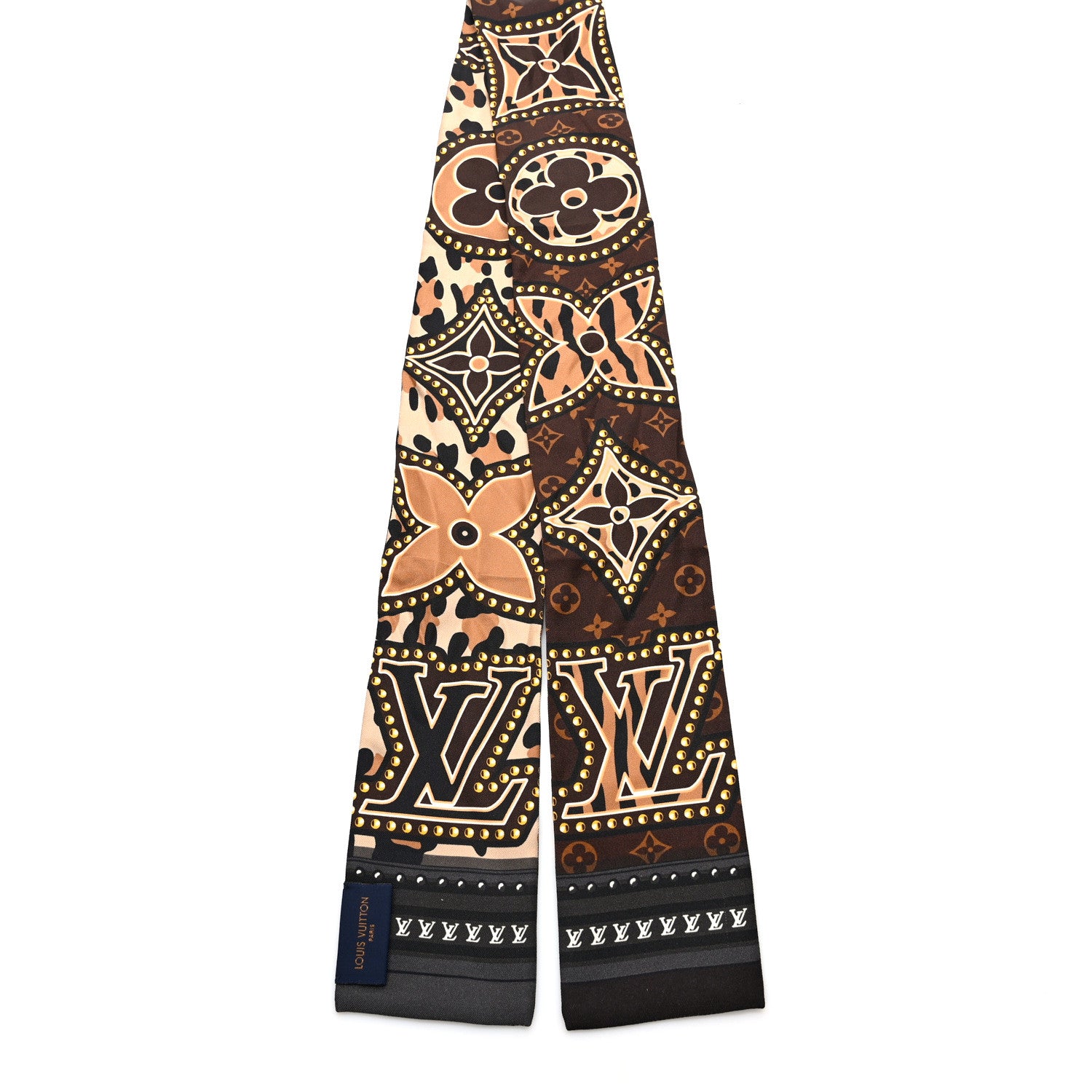 Louis Vuitton Silk Monogram LV World Bandeau Brown 2 of 4