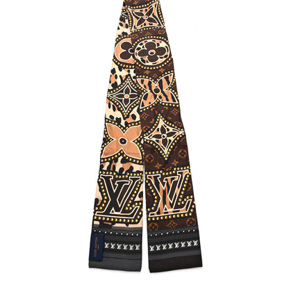 Louis Vuitton Silk Monogram LV World Bandeau Brown 2 of 4