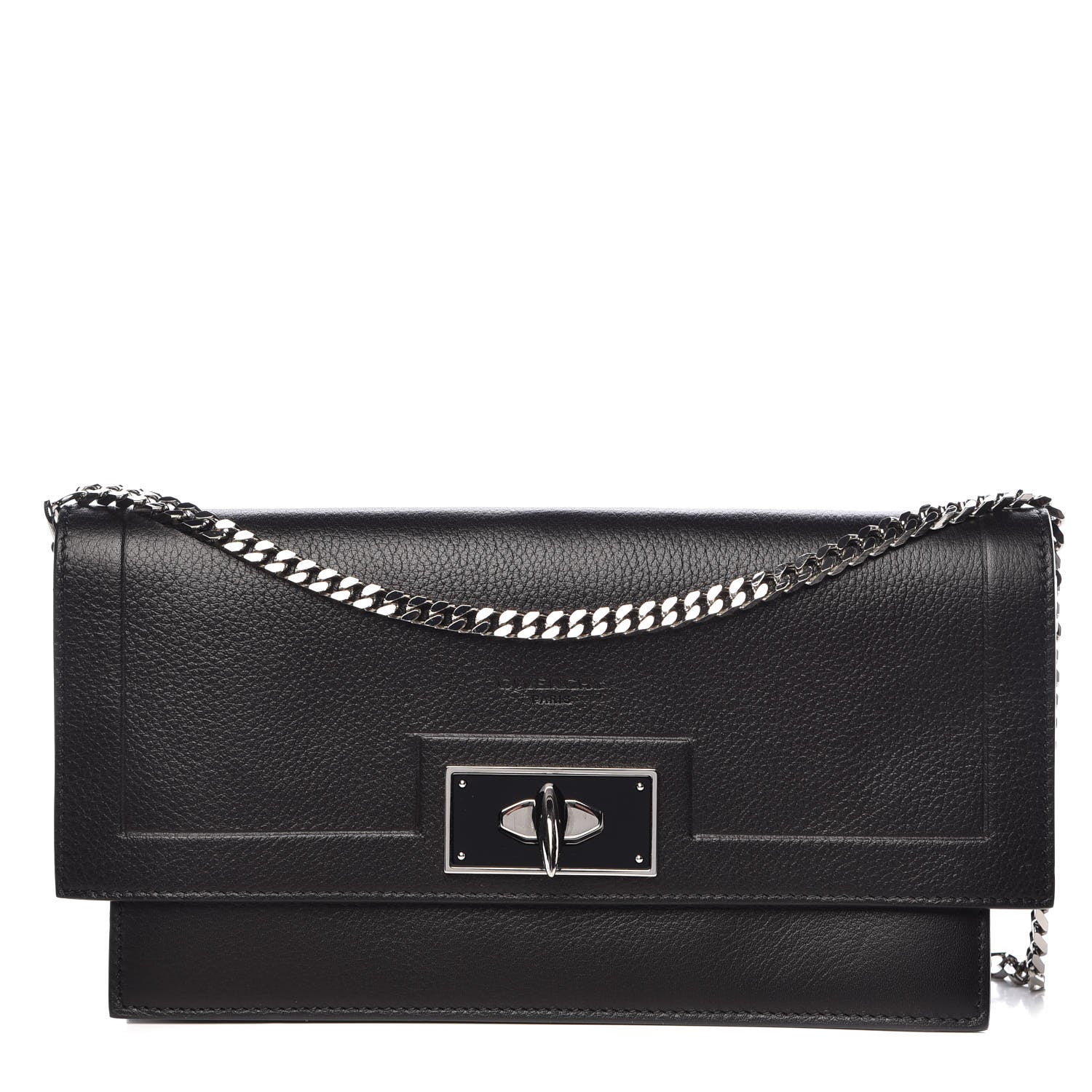 Givenchy Calfskin Shark Lock Chain Wallet Black 1 of 11