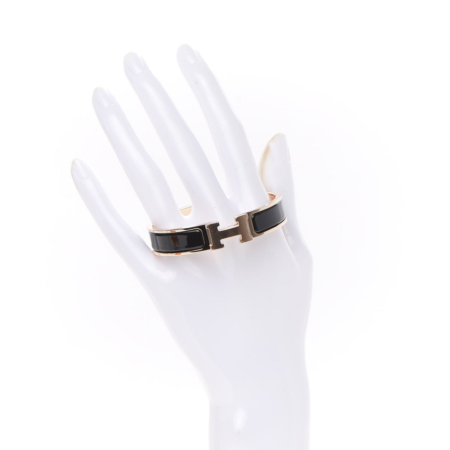 Enamel Narrow Clic Clac H Bracelet PM Black