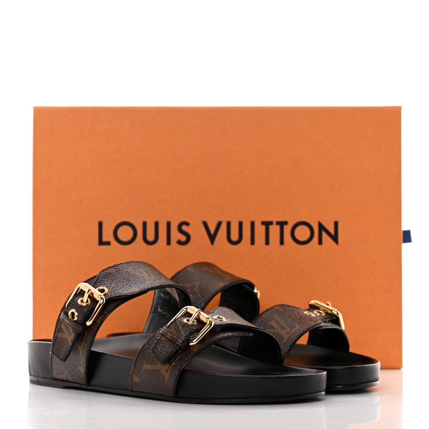 Monogram Bom Dia Mule Sandals 38 Black