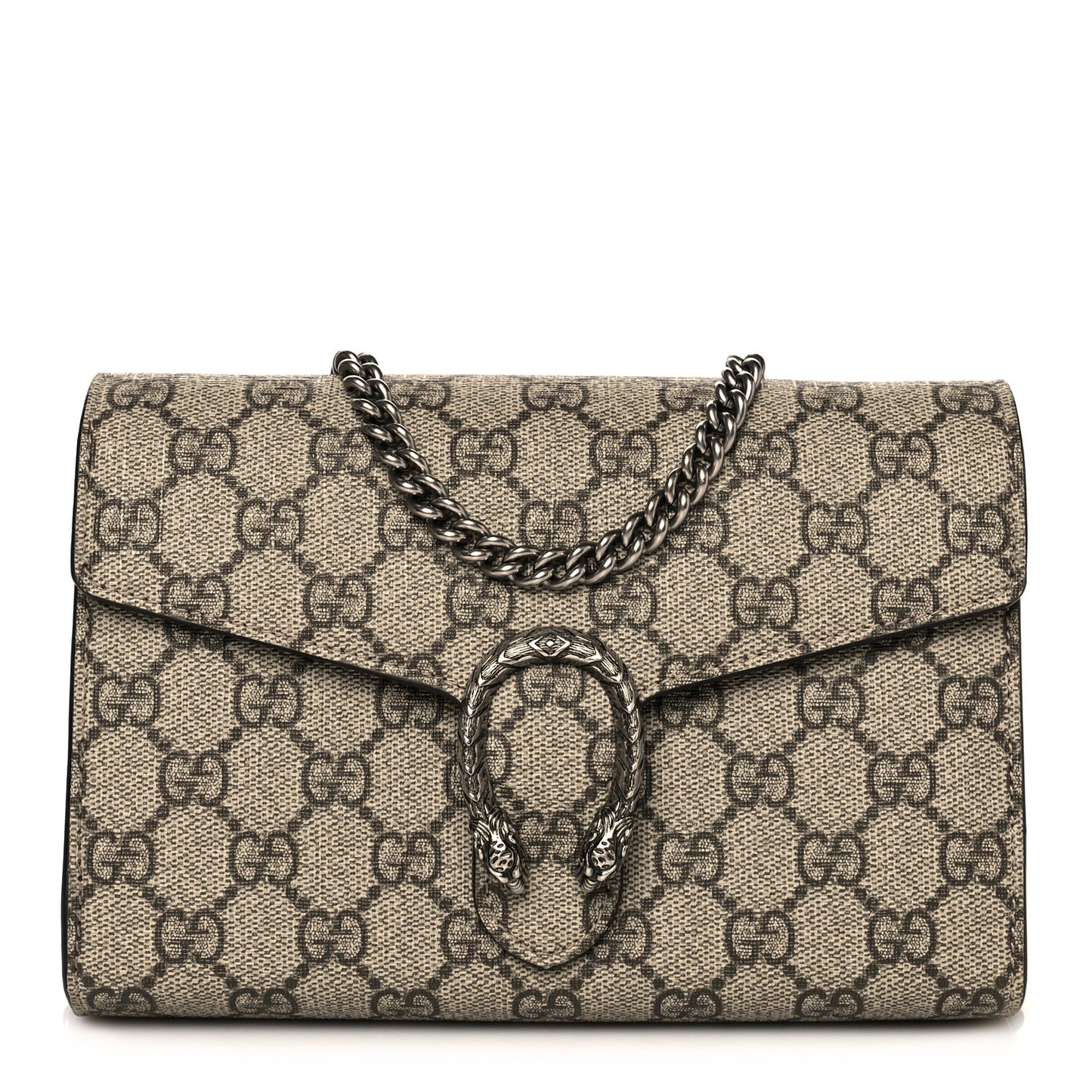 GG Supreme Monogram Mini Dionysus Chain Wallet Beige Taupe