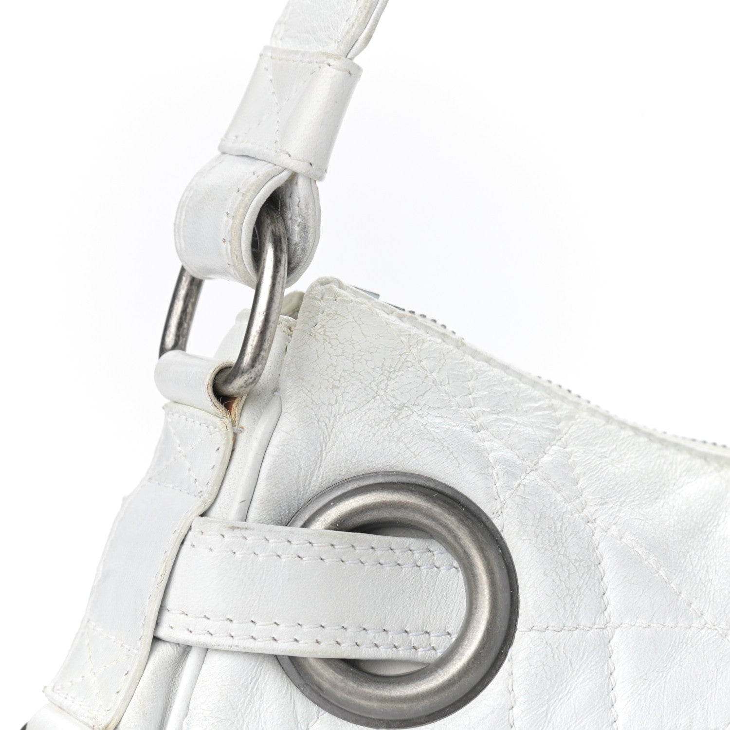 Christian Dior Lambskin Cannage Small Hobo White 15 of 18