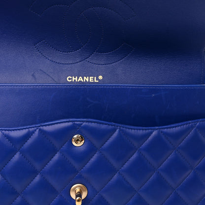 Chanel Lambskin Quilted Jumbo Double Flap Blue 11 of 18