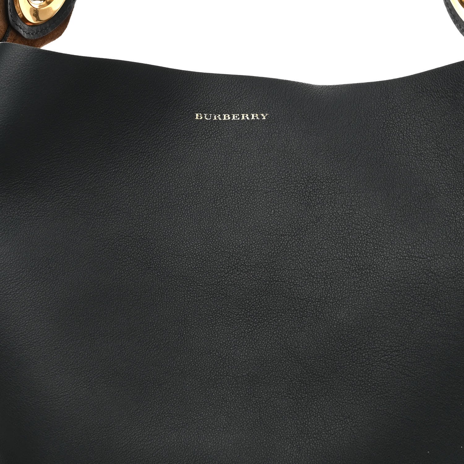 Burberry Calfskin Medium Grommet Hobo Dark Emerald 7 of 11