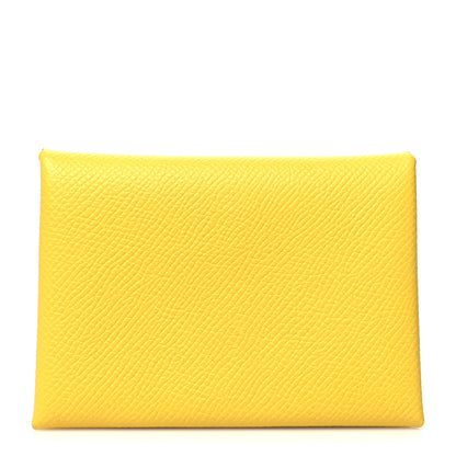 Hermes Epsom Calvi Duo Card Case Jaune De Naples 1 of 11