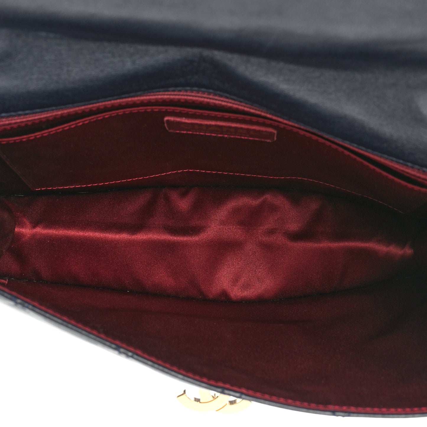 Lambskin Quilted Large Golden Class Flap Navy