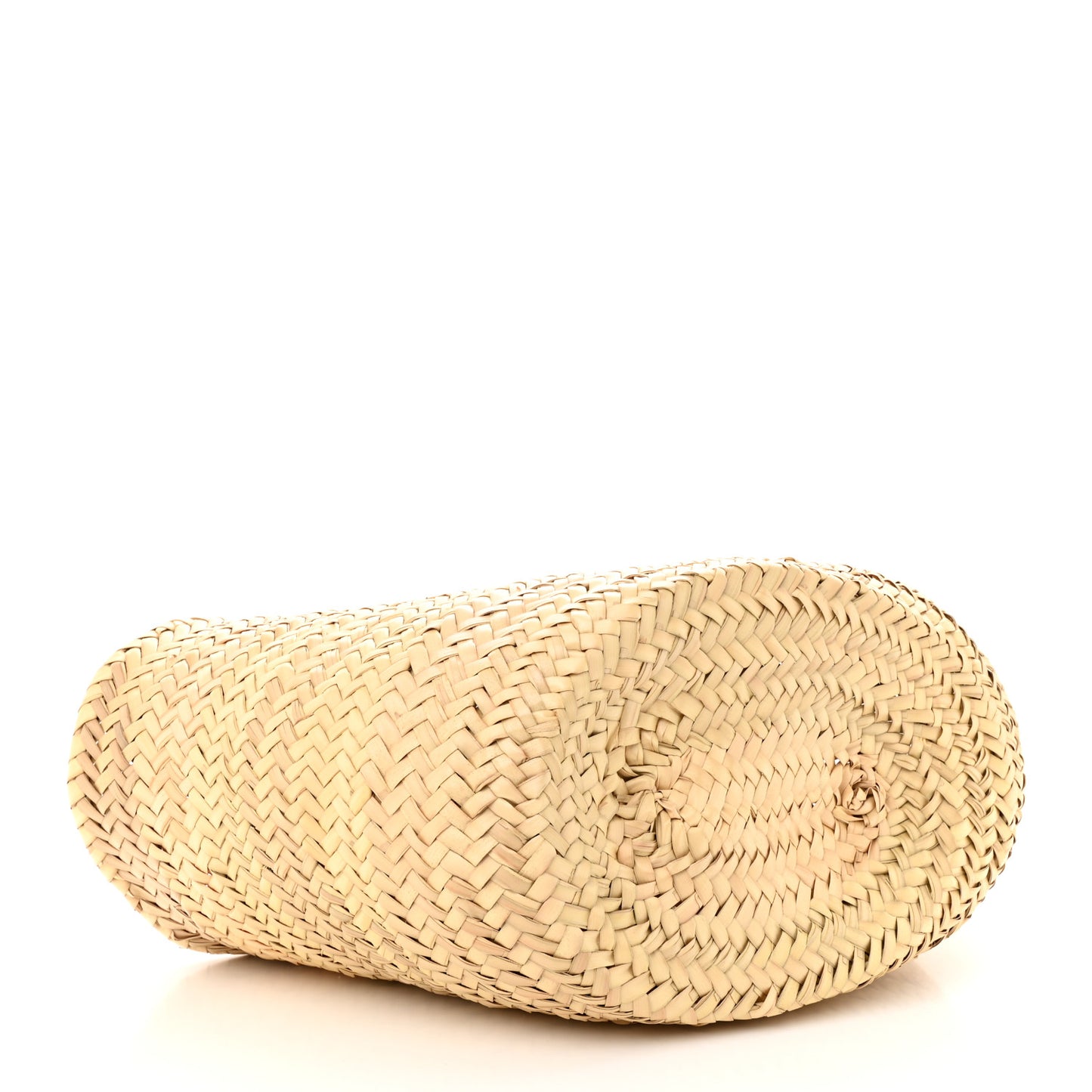 Palmitto Vitello Woven Braided Large Basket Tote Bag Naturale Cognac