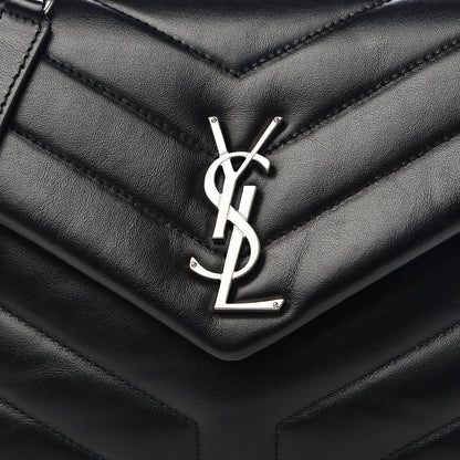 Saint Laurent Calfskin Y Quilted Monogram Small Loulou Chain Satchel Black 10 of 10