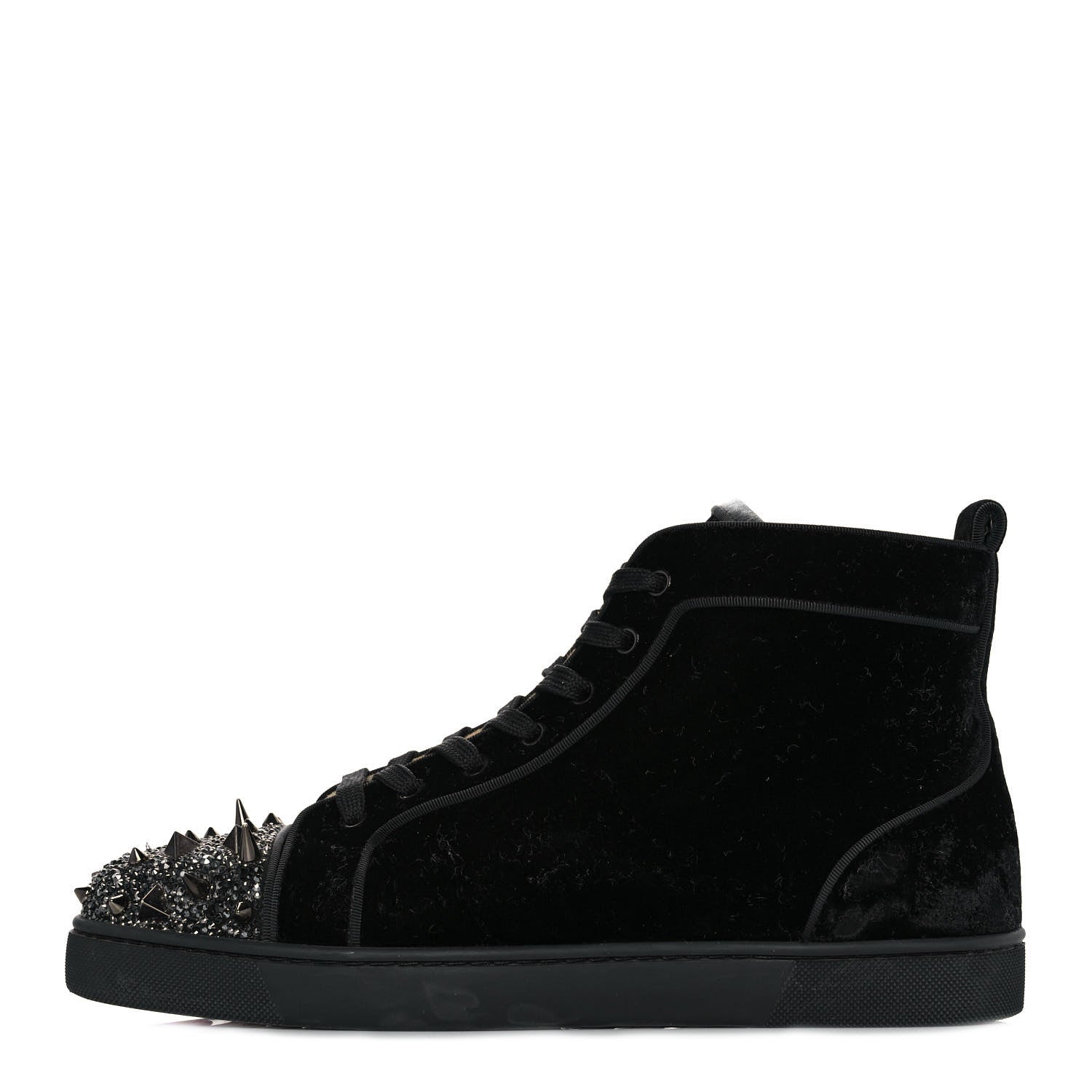Christian Louboutin Velvet Lou Pik Pik Flat Spikes Sneakers 43 Black 1 of 7