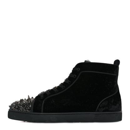 Christian Louboutin Velvet Lou Pik Pik Flat Spikes Sneakers 43 Black 1 of 7