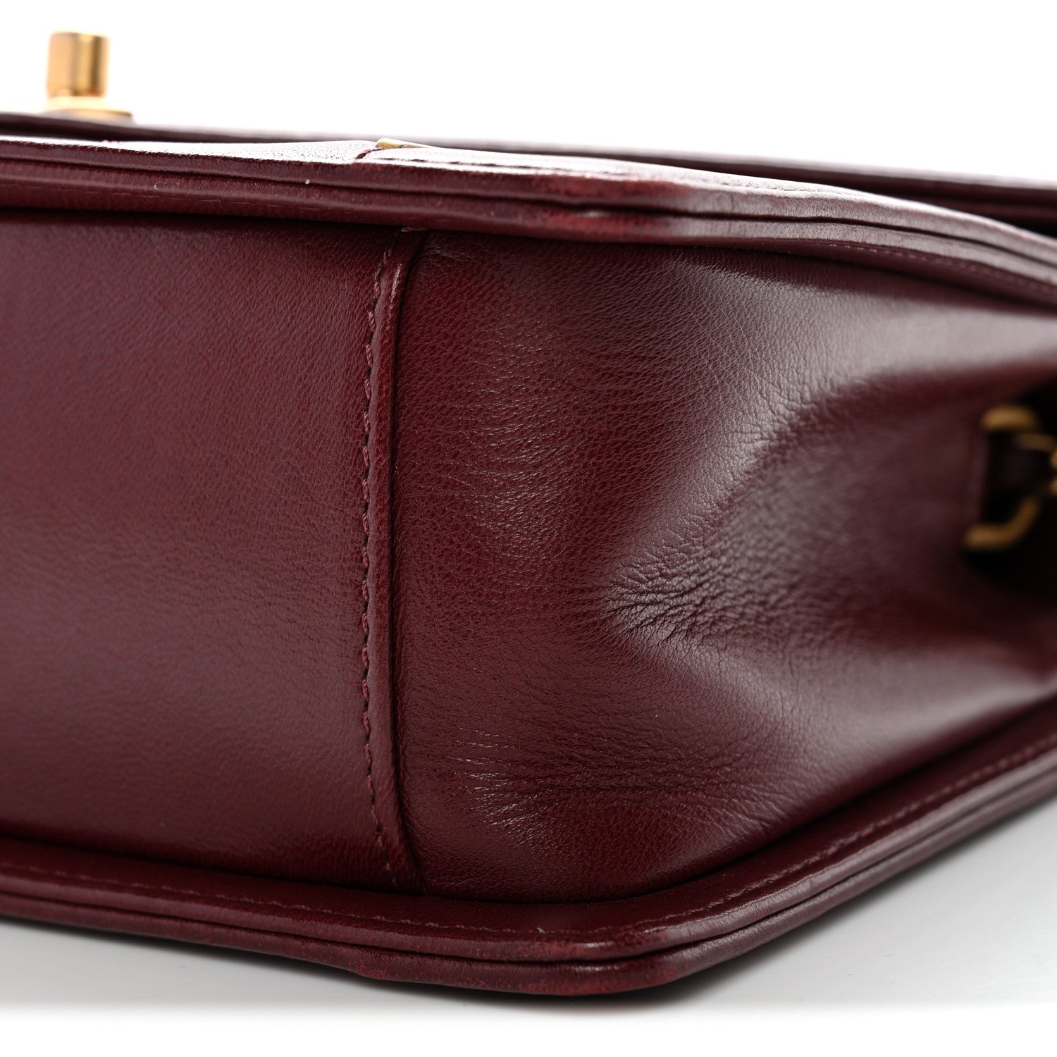 Chanel Lambskin Reversed Chevron Quilted Flap Dark Red 10 of 10
