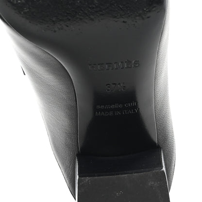 Hermes Goatskin Paradis Mules 37.5 Black 7 of 10