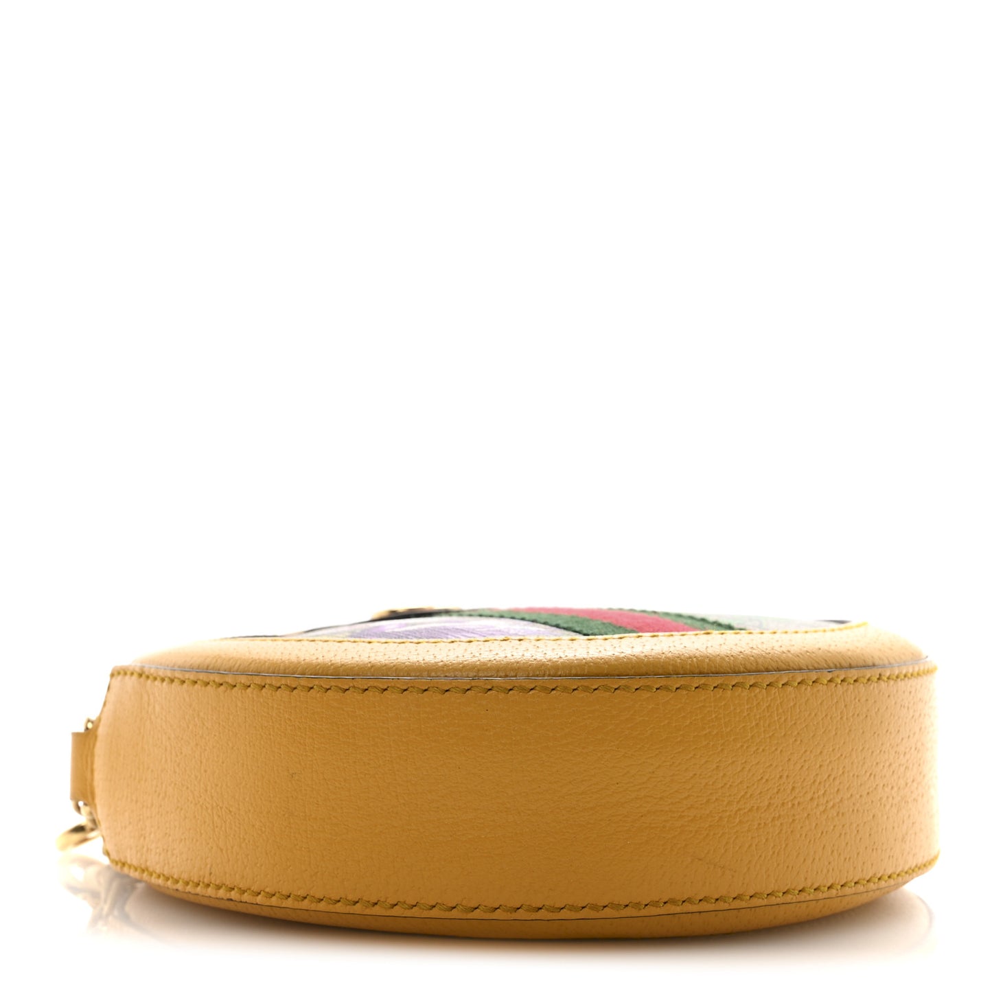 GG Supreme Monogram Flora Web Mini Ophidia Round Shoulder Bag Beige Multicolor Crop