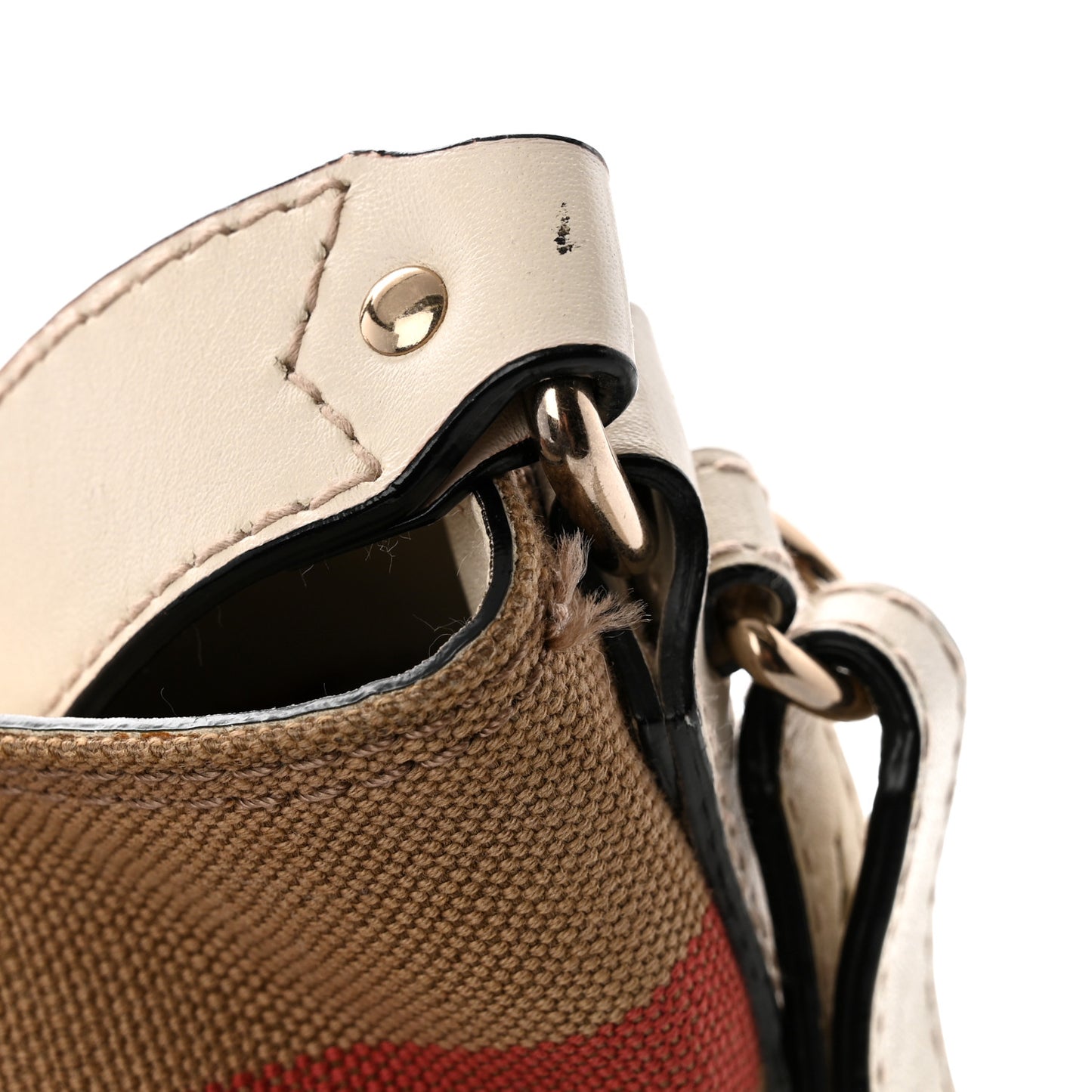 Canvas Mega Check Small Ashby Hobo White