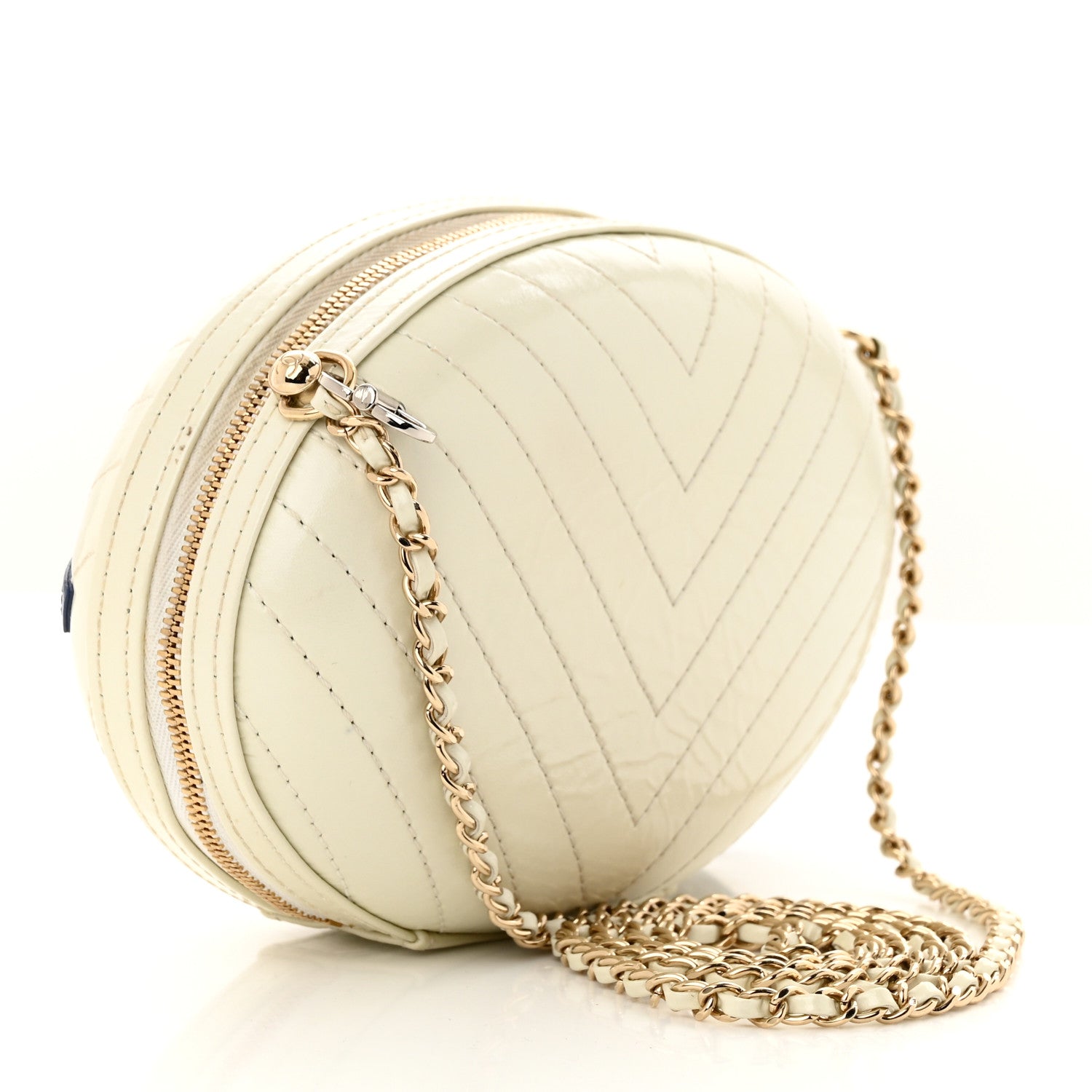 Chanel Embroidered Lambskin Chevron Quilted La Pausa Evening Bag White 3 of 14