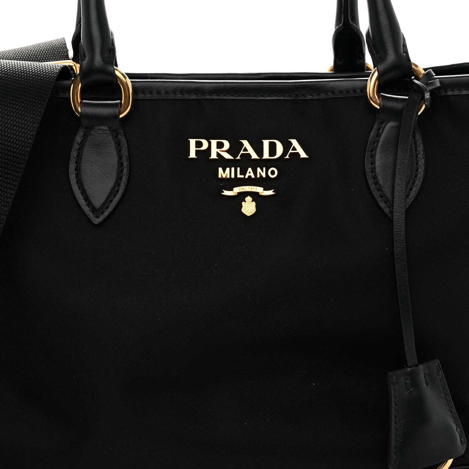 Prada Tessuto Nylon Soft Calf Small Tote Black 7 of 9
