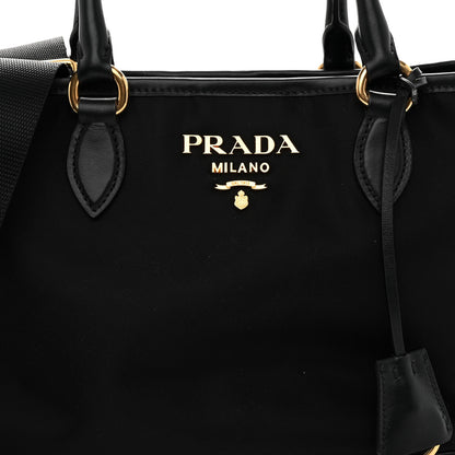 Prada Tessuto Nylon Soft Calf Small Tote Black 7 of 9