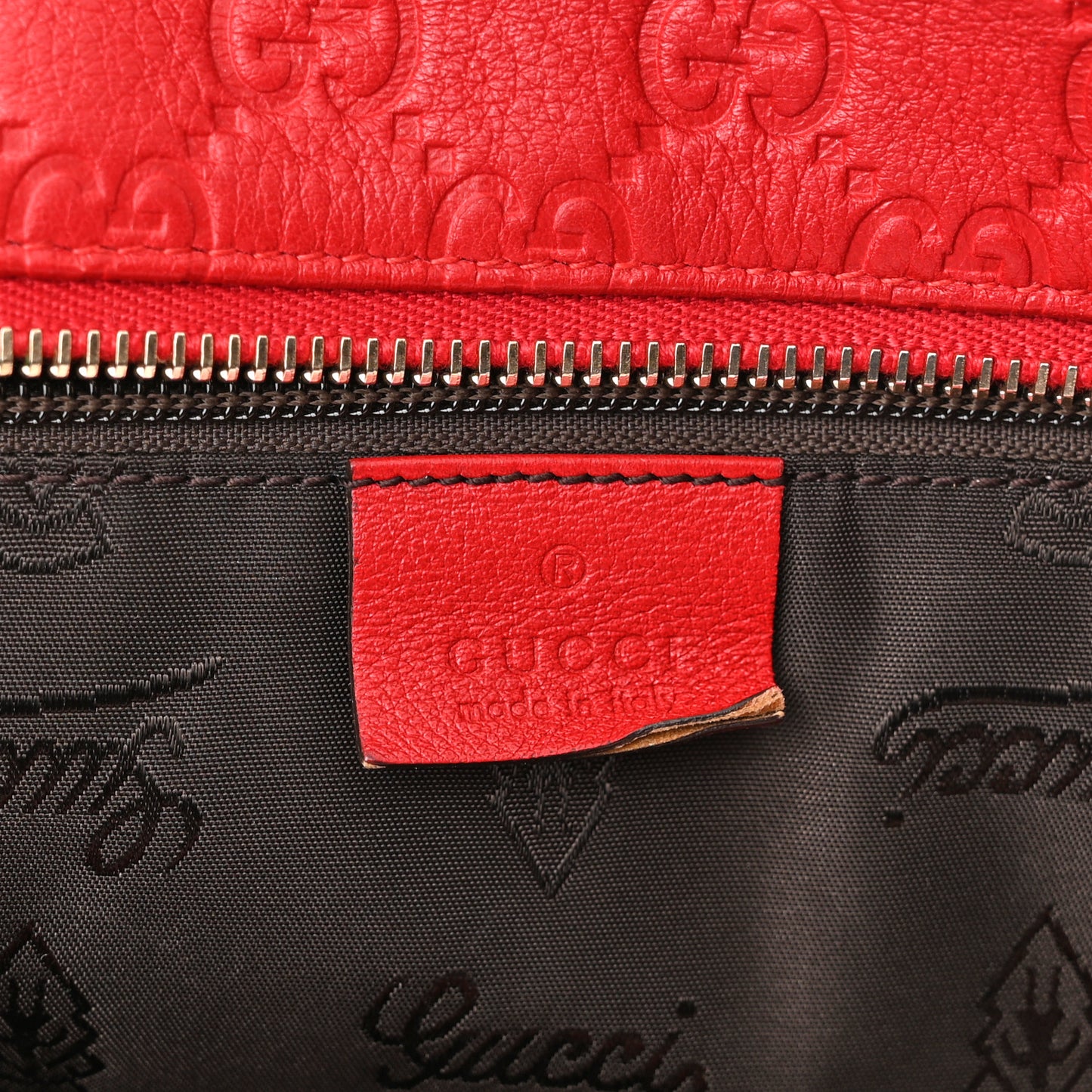 Guccissima Medium Zippered Shopping Tote Red