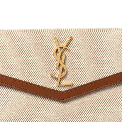 Saint Laurent Canvas Uptown Pouch Natural Beige Brick 8 of 8