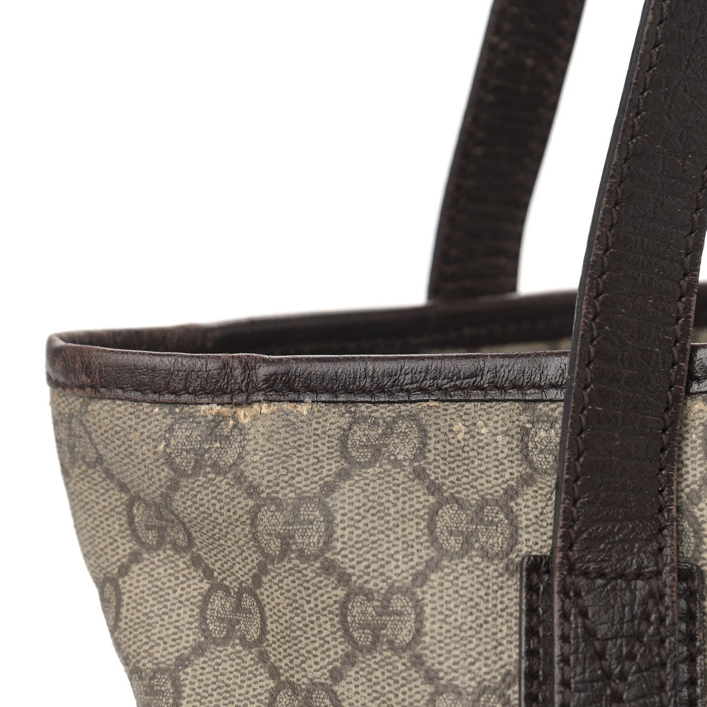 GG Supreme Monogram Small Joy Tote Dark Brown